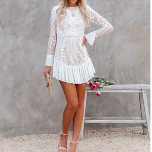 VICI Lace Pleated Ruffle Dress